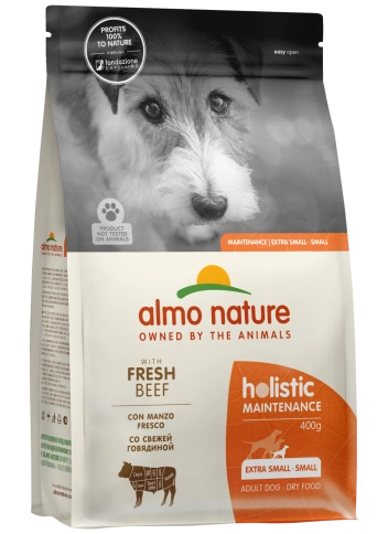 Сухой корм Almo Nature для взрослых собак малых пород со свежей говядиной и коричневым рисом, 400 г фото 1