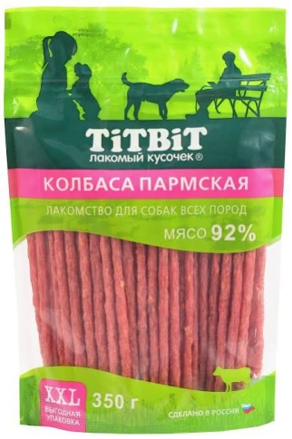 Лакомство Titbit колбаса пармская для собак, 350 г фото 1