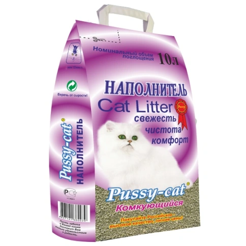 Наполнитель Pussy-Cat комкующийся для кошачьих туалетов, 10 л фото 1