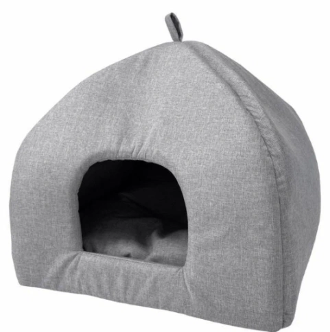 Лежак Homepet для домашних животных, Жаккард Melange №1 мягкий избушка светло-серый, 42 см х 42 см х 50 см фото 1
