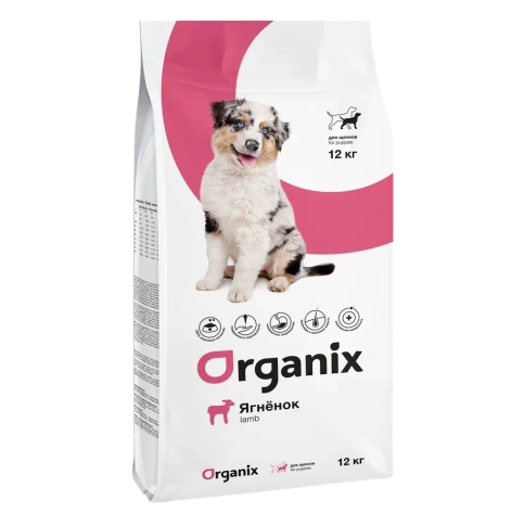 Сухой корм Organix Puppy Lamb для щенков, с ягненком, 12 кг фото 1