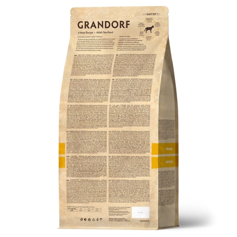 Сухой корм Grandorf 4 Meat Probiotic Sterilised Четыре вида мяса для стерилизованных кошек, 8 кг фото 2