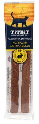 Лакомство Titbit Золотая коллекция колбаски для кошек, шотландские, 20 г фото 1
