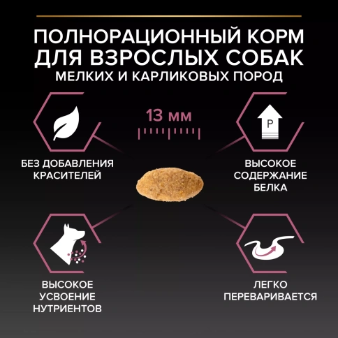 Сухой корм PRO PLAN Salmon для взрослых собак мелких и карликовых пород с чувствительной кожей, с высоким содержанием лосося, 700 г фото 4