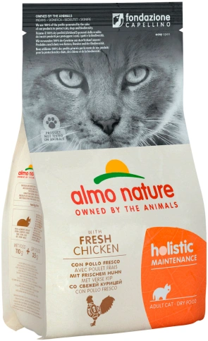 Сухой корм Almo Nature Chicken & Rice для взрослых кошек со свежей курицей и коричневым рисом, 2 кг фото 1