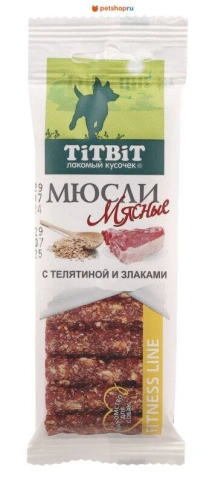Лакомство Titbit Fitness мюсли с телятиной и злаками для собак, 40 г фото 1