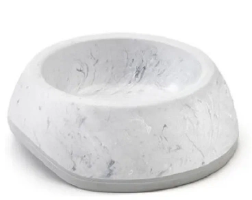 Миска SAVIC Delice для животных, 2 Marble мраморно-серый белый пластик, 0,6 л фото 1