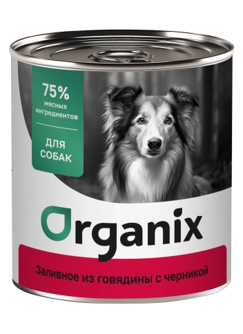 Влажный корм Organix Preventive Line Beef & Blueberry для собак Заливное из говядины, с черникой, 750 г фото 1