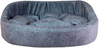 Лежак Homepet для домашних животных, Микровелюр Leather №4 пыльно-голубой, 64 см х 50 см х 18 см фото 1