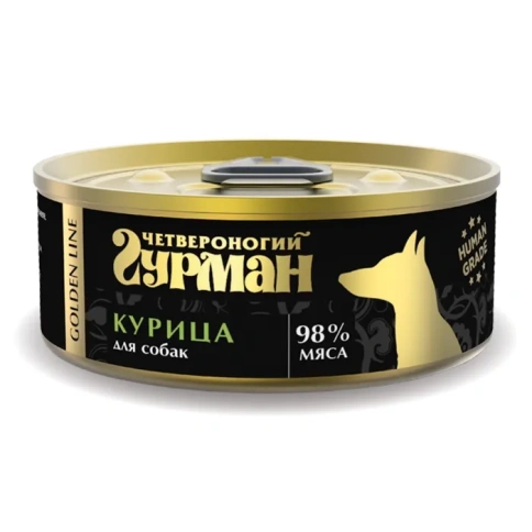 Влажный корм Четвероногий Гурман Golden line Chicken для собак, курица натуральная в желе, 100 г фото 1