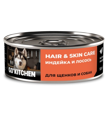 Влажный корм Go'Kitchen Turkey & Salmon для щенков и собак, с индейкой и лососем, 100 г фото 1