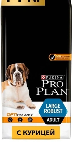 Сухой корм PRO PLAN Chicken для взрослых собак крупных пород с мощным телосложением, с высоким содержанием курицы, 18 кг фото 1