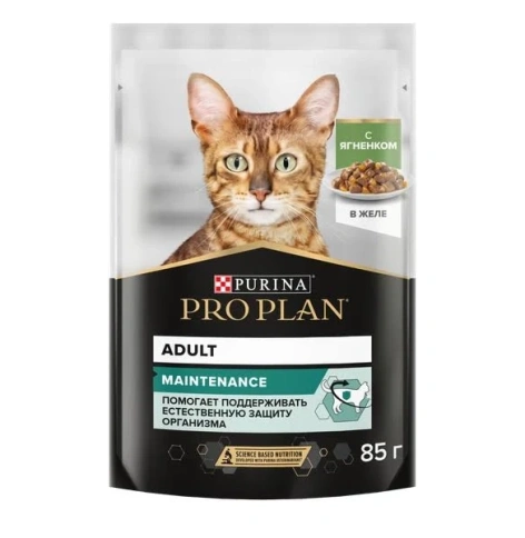 Влажный корм PRO PLAN Lamb для взрослых кошек, кусочки, с ягненком, в желе, 85 г фото 1