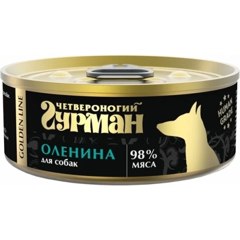 Влажный корм Четвероногий Гурман Golden line Venison для собак, оленина в желе, 100 г фото 1