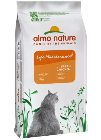 Сухой корм Almo Nature для взрослых кошек со свежей курицей и коричневым рисом, 12 кг фото 1