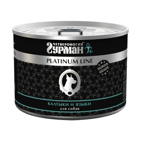 Влажный корм Четвероногий Гурман Platinum line для собак, калтыки и языки в желе, 525 г фото 1