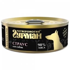 Влажный корм Четвероногий Гурман Golden line для собак, страус в желе, 100 г фото 1