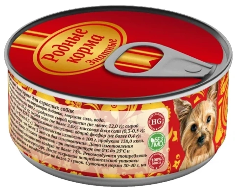 Влажный корм Родные корма знатные Beef для собак, с говядиной, 100 г фото 2