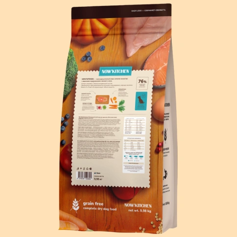 Сухой корм NOW'KITCHEN Fresh Small Adult Trout & Salmon для взрослых собак малых пород со свежей, с форелью и лососем, 9,98 кг фото 2