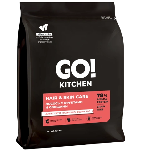 Сухой корм GO'KITCHEN для котят и кошек всех возрастов с лососем, 7.62 г фото 4