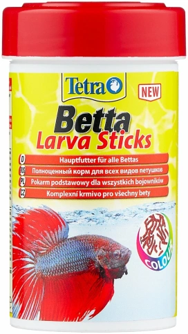 Корм для рыб Tetra Betta Larva Sticks для петушков и других лабиринтовых рыб в форме мотыля, 100 мл фото 1
