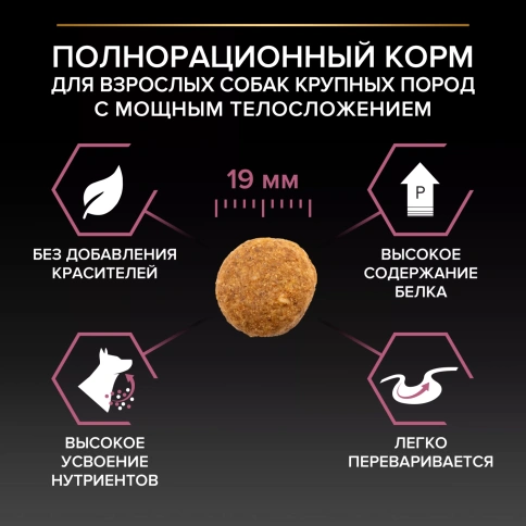 Сухой корм PRO PLAN Salmon для взрослых собак крупных пород с атлетическим телосложением с чувствительной кожей, с высоким содержанием лосося, 14 кг фото 3