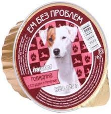 Влажный корм Ем Без Проблем Beef, Heart & Liver для собак, говядина с сердцем и печенью ламистер, 125 г фото 1
