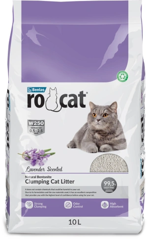 Наполнитель Ro Cat комкующийся без пыли  с ароматом лаванды, 8.5 кг фото 1