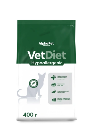 Сухой корм ALPHAPET Veterinary Diet Hypoallergenic Adult Cat, 400 г фото 1