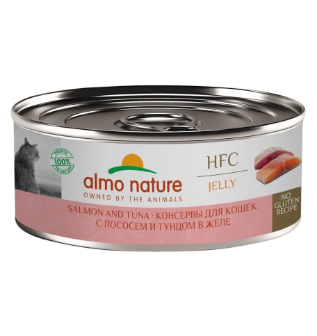 Влажный корм Almo Nature для кошек с лососем и тунцом в желе, 100 г фото 1