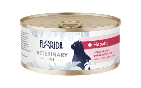 Влажный корм Florida Veterinary диетический Hepatic для взрослых кошек для поддержания функции печени, 100 г фото 1