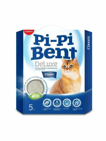 Наполнитель Pi-Pi Bent DeLuxe Classic для кошачьих туалетов, комкующийся, 12 л фото 1