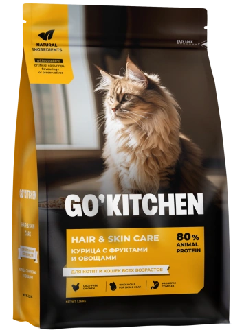 Сухой корм GO'KITCHEN для котят и кошек всех возрастов с курицей,  1.36 кг фото 2