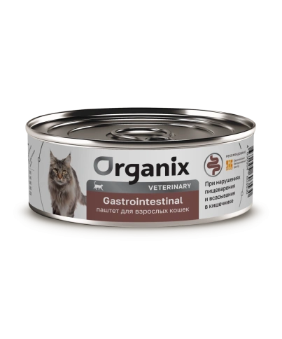 Влажный корм Organix Veterinary Gastrointestinal для взрослых кошек при расстройствах пищеварения, 100 г фото 1
