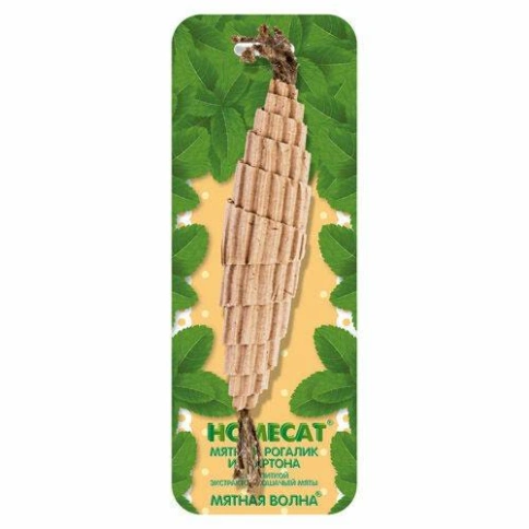 Игрушка Homecat для кошек, мятный рогалик из картона с пропиткой экстрактом кош, 15 см фото 1