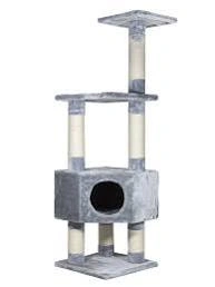 Игровая площадка NOBBY Etsch для кошек, серая, 40 см х 40 см х 136 см фото 1