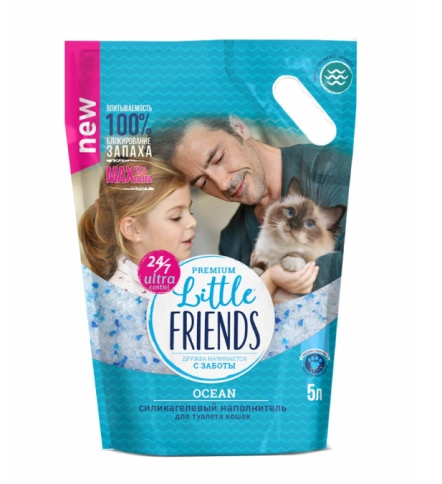 Наполнитель Little Friends Ocean силикагелевый для кошачьих туалетов, 5 л фото 1