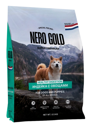 Сухой корм NERO GOLD Turkey & Vegetables для собак и щенков, с мясом индейки и овощами, 500 г фото 1