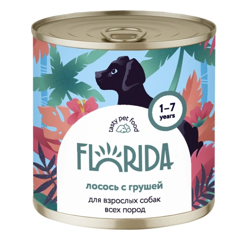 Влажный корм Florida для собак с лососем с грушей, 400 г фото 1