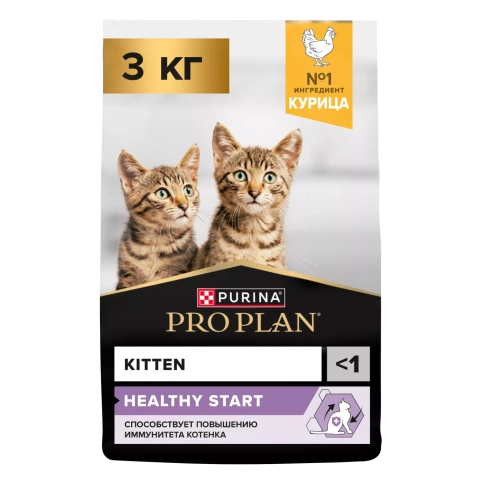 Сухой корм PRO PLAN Chicken для котят до года, с высоким содержанием курицы, 3 кг фото 1