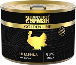 Влажный корм Четвероногий Гурман Golden line Turkey для собак, с индейкой в желе, 525 г фото 1