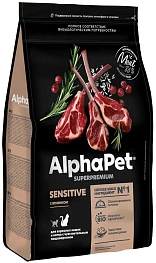 Сухой корм ALPHAPET Superpremium Lamb для взрослых кошек и котов с чувствительным пищеварением, с ягненком, 400 г фото 2