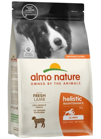 Сухой корм Almo Nature для взрослых собак со свежим ягненком и коричневым рисом, 2 кг фото 1