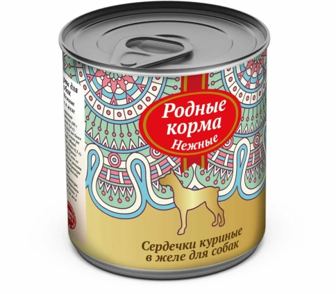 Влажный корм Родные корма нежные сердечки куриные в желе для собак, 240 г фото 1