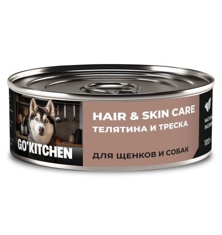Влажный корм Go'Kitchen Veal & Cod для щенков и собак, с телятиной и треской, 100 г фото 1