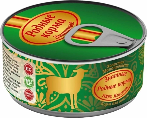 Влажный корм Родные корма знатные Lamb для кошек, с ягненком, 100 г фото 1