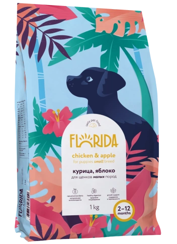 Сухой корм FLORIDA Small Puppy Chicken & Apple для щенков малых пород, с курицей и яблоком, 1 кг фото 2