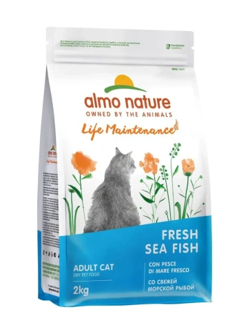 Сухой корм Almo Nature Fish & Rice для взрослых кошек со свежей морской рыбой и коричневым рисом, 2 кг фото 1