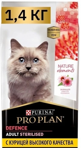 Сухой корм PRO PLAN Nature Elements Chicken для взрослых стерилизованных кошек и кастрированных котов, с высоким содержанием курицы, 1,4 кг фото 1