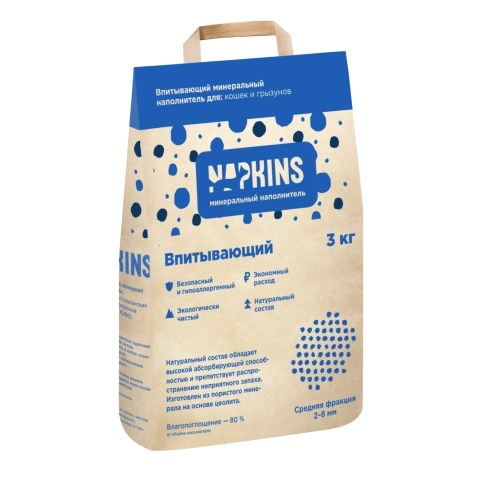 Наполнитель Napkins для кошачьего туалета, впитывающий, 6 л фото 1